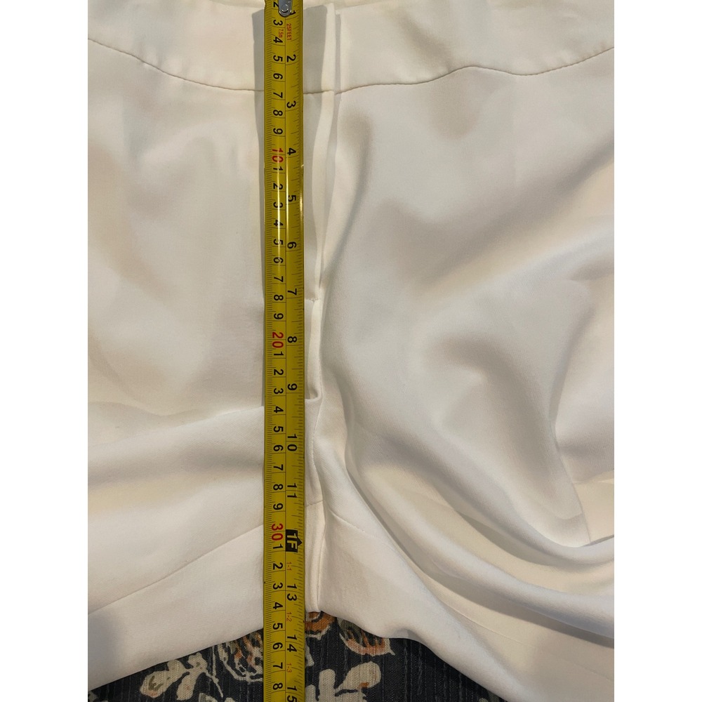 Evan-Picone Dress Pants Womens 14 White Straight Leg Flat Front Black Label Chic - Picture 15 of 16